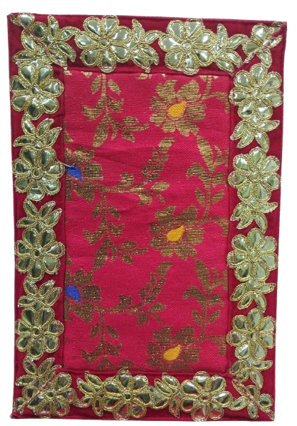 Red Banarasi Pooja Aasan/Asan for Puja and Mandir Puja Alter cloth(12X8)