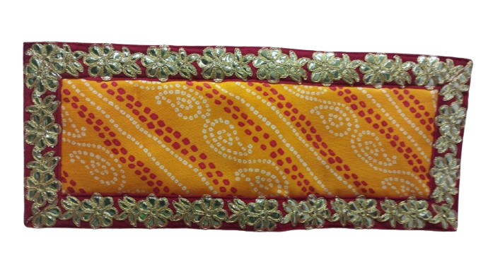 Yellow Pooja Aasan/Asan for Puja and Mandir Puja Alter cloth(12X8)