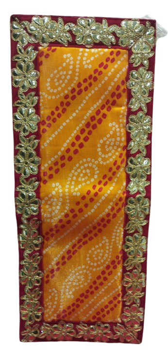 Yellow Pooja Aasan/Asan for Puja and Mandir Puja Alter cloth(12X8)