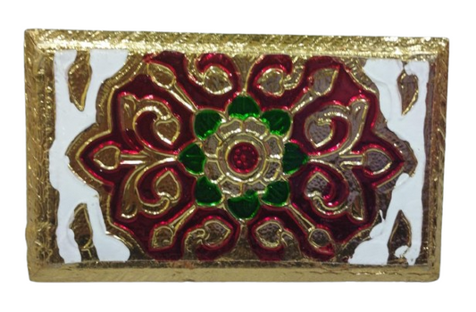 Handcrafted Multicolor Wooden Pooja Chowki – Traditional Decor for Home Temple & Puja Rituals (Multicolor, Pooja.chowki