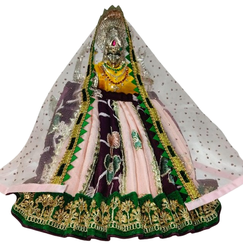 MATA Rani | Lakshmi | Durga maa | Parvati | Goddess poshak Fancy | Designer Dress with Lehenga chunri for Devi Idol Murti | Navratri Festival Special