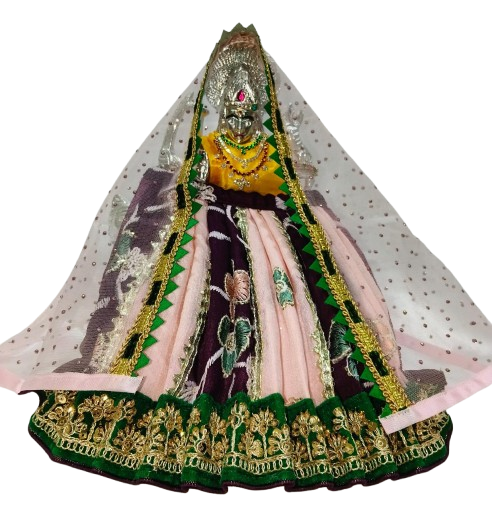 MATA Rani | Lakshmi | Durga maa | Parvati | Goddess poshak Fancy | Designer Dress with Lehenga chunri for Devi Idol Murti | Navratri Festival Special
