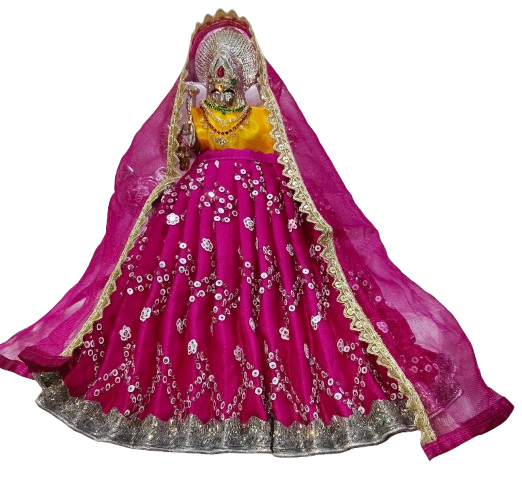 Navratri Special, MATA Rani Vastra, Devi MATA Poshak, Durga MATA Dress, Radha Rani Poshak for Standing Idol, Made of Silk Cloth,Designer Dress