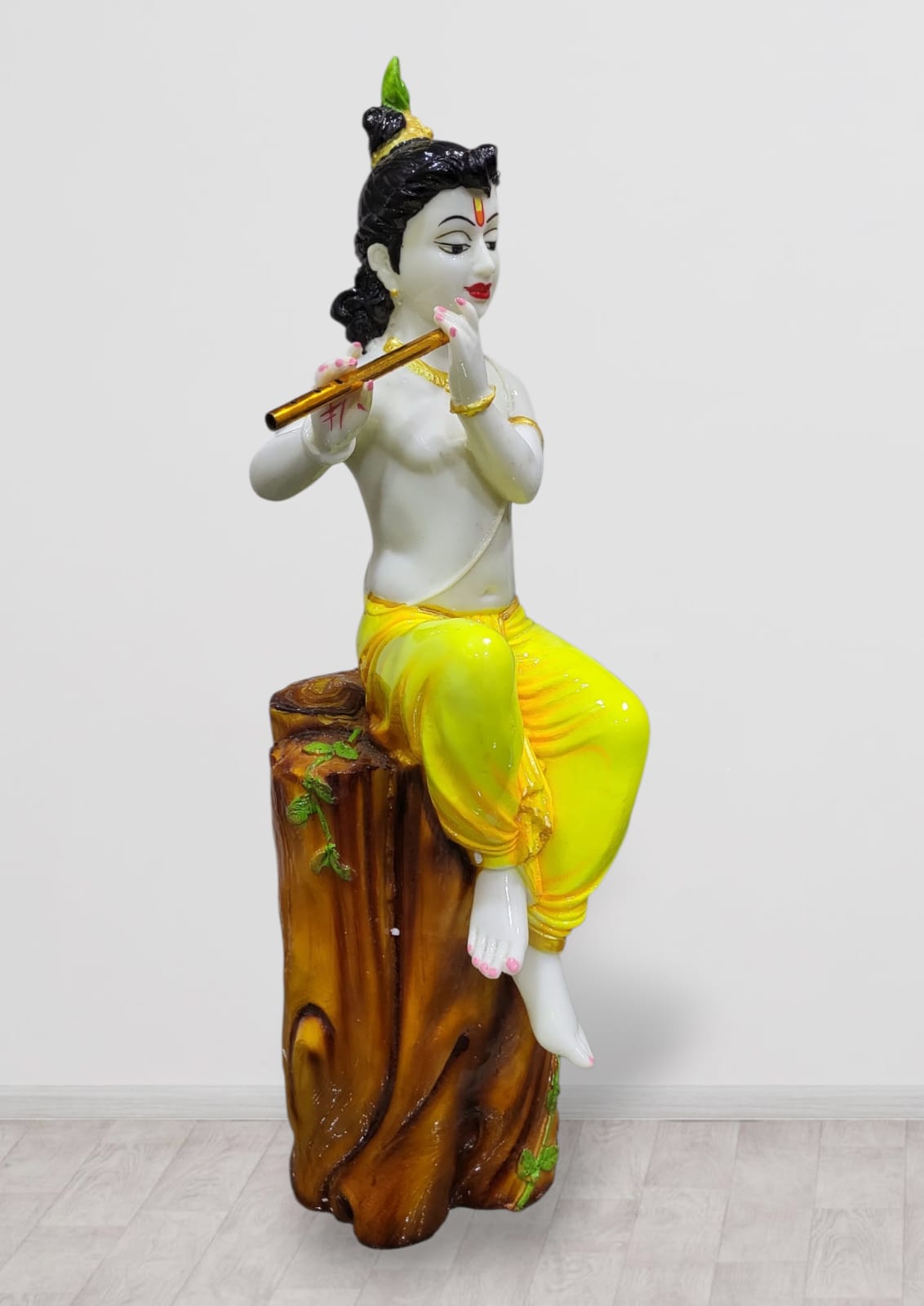 Polyresin Standing Krishna Idol for Pooja & Decorative Statue Figurine | Krishna Murti for for Gifting,House Warming | Size - 1.5 Feet (45m)