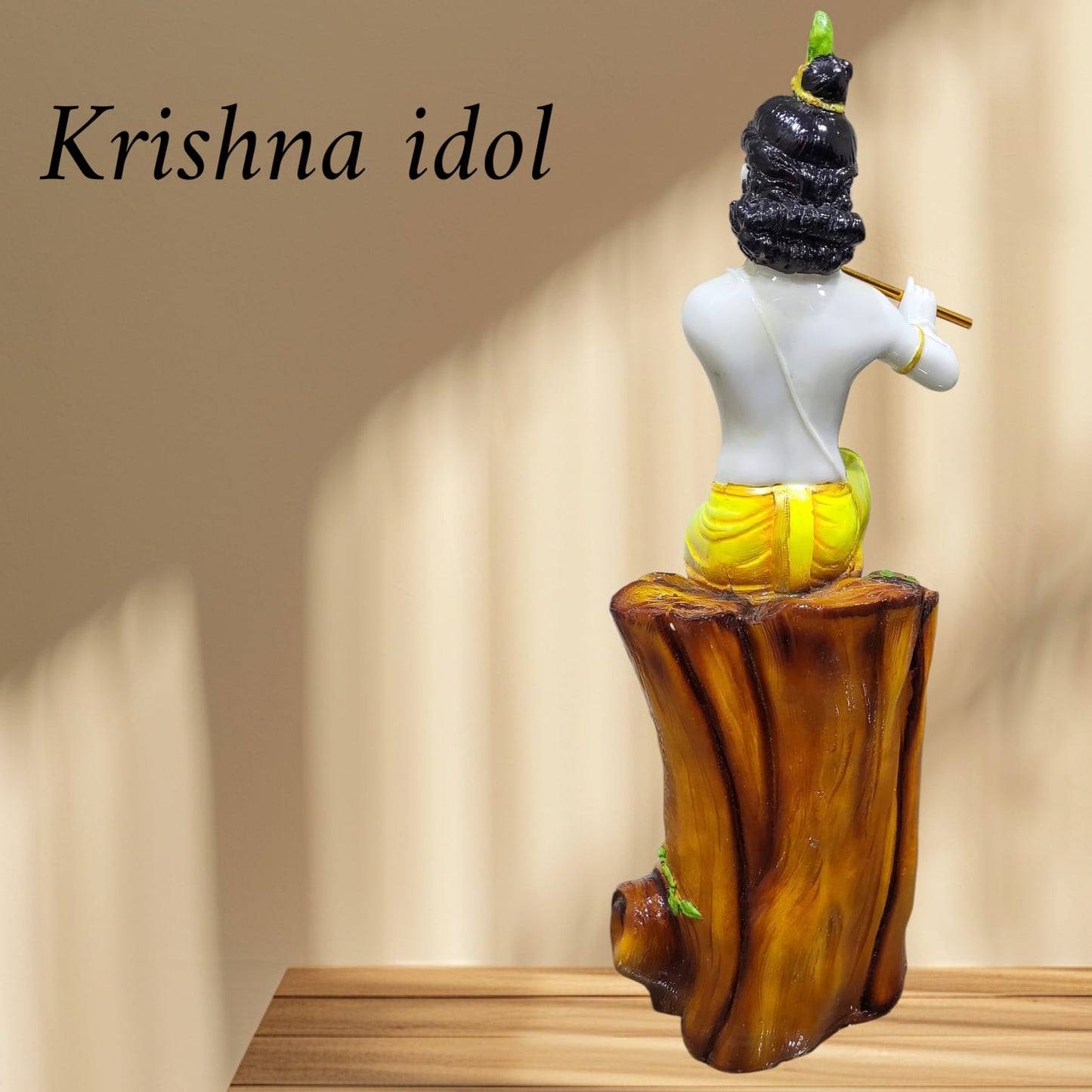 Polyresin Standing Krishna Idol for Pooja & Decorative Statue Figurine | Krishna Murti for for Gifting,House Warming | Size - 1.5 Feet (45m)