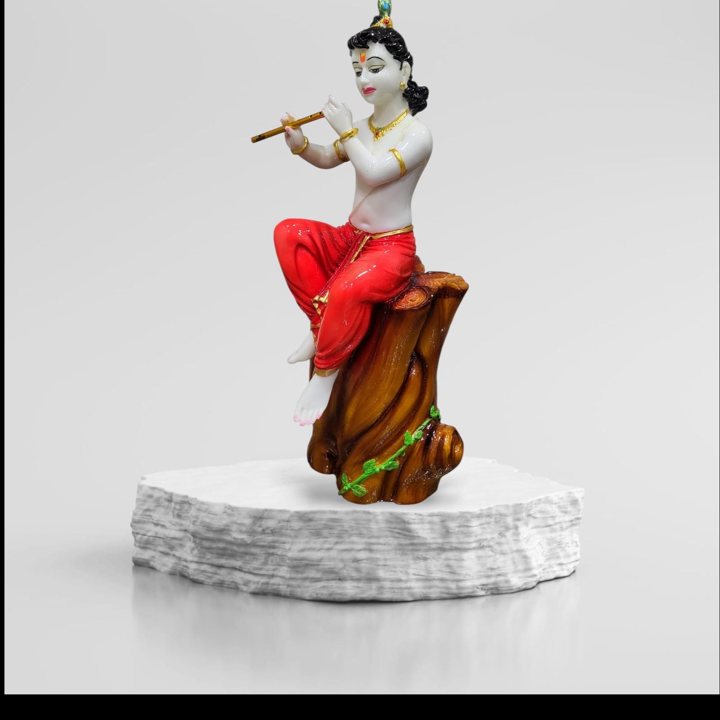 Polyresin Standing Krishna Idol for Pooja & Decorative Statue Figurine | Krishna Murti for for Gifting,House Warming | Size - 1.5 Feet (45m)