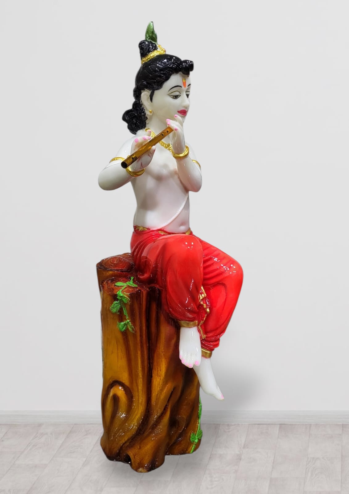 Polyresin Standing Krishna Idol for Pooja & Decorative Statue Figurine | Krishna Murti for for Gifting,House Warming | Size - 1.5 Feet (45m)