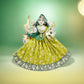 Durga Ji Mehndi Green Embroidery Lace Work Dress