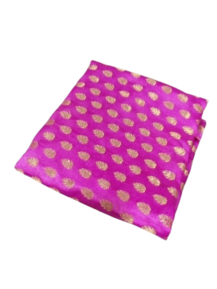 Magenta Pink Katan Silk Banarasi Brocade Fabric