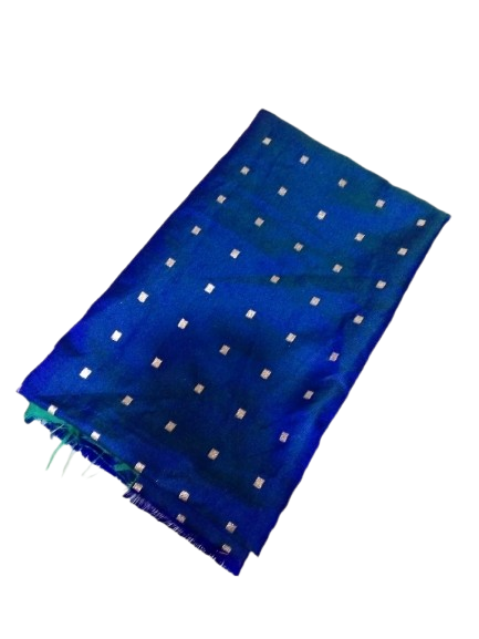 Royal Blue Silver Dot Woven Fabric