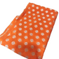 Elegant Orange Brocade Fabric with Intricate Zari Butis