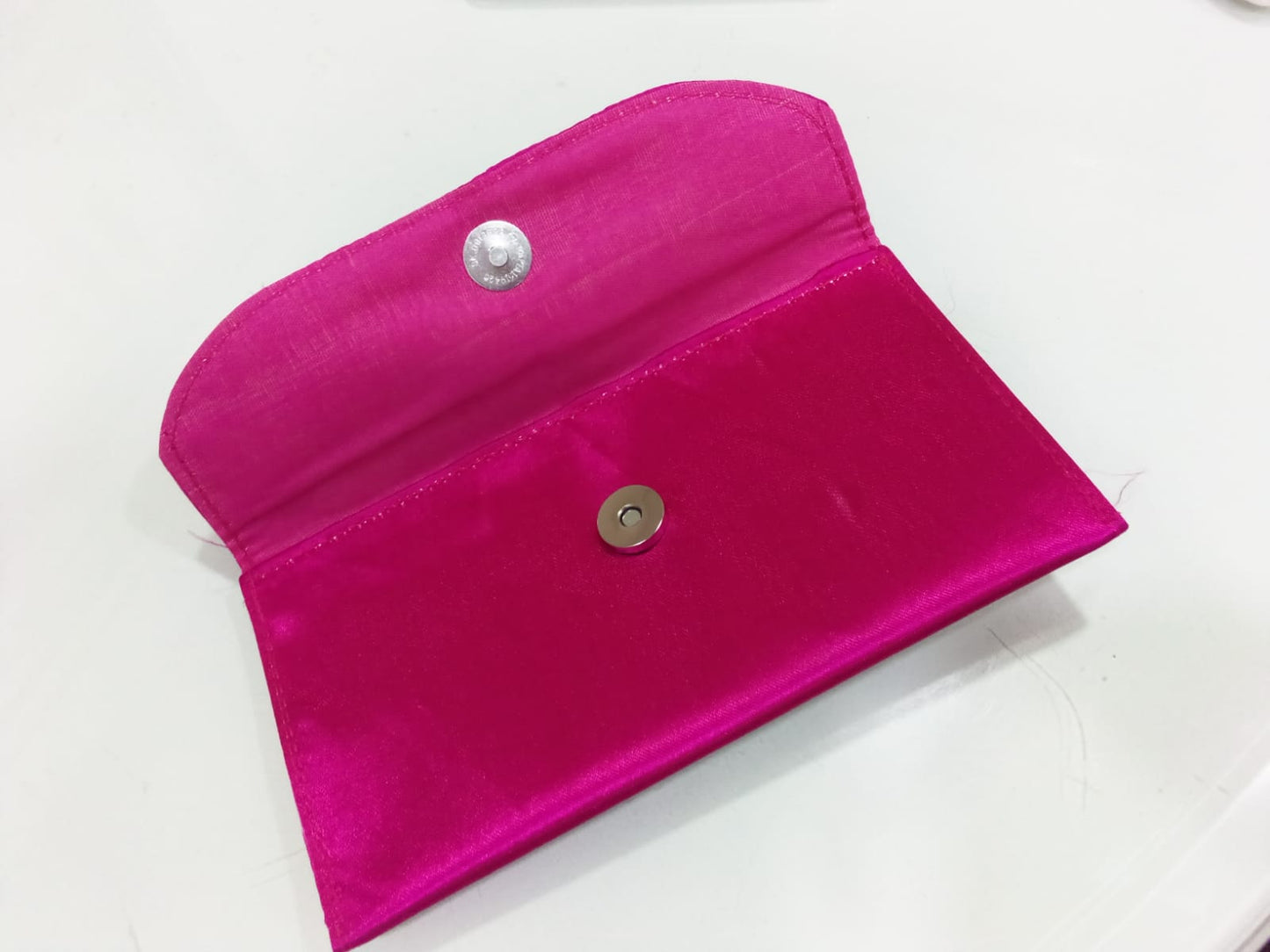 Magenta Royale Pearl & Floral Clutch