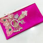 Magenta Royale Pearl & Floral Clutch