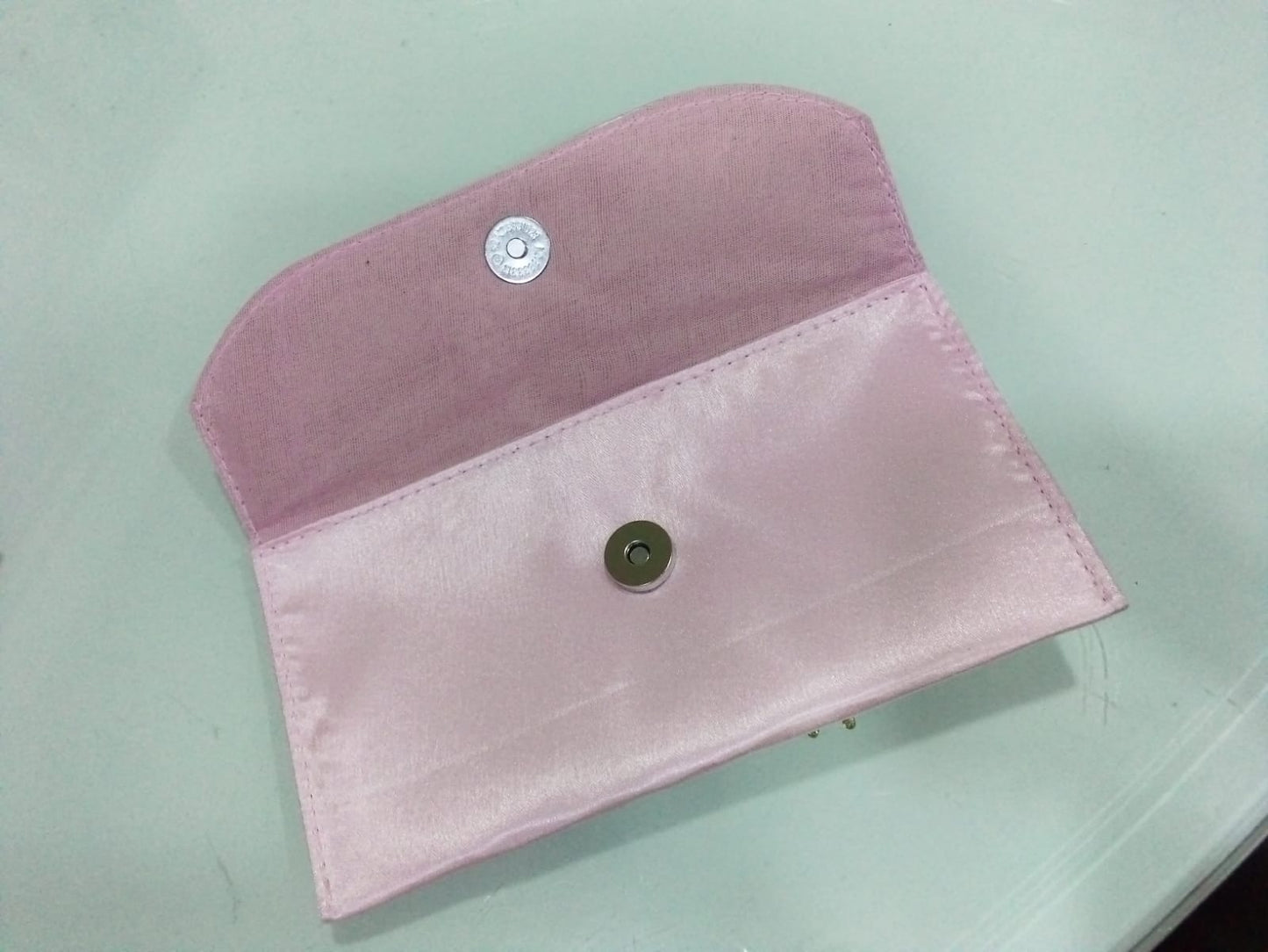 Lavender Blossom & Pearl Satin Clutch