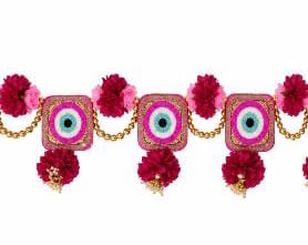 Evil Eye  & Floral Door Hanging Toran / Bandarwal for Festivals & Diwali Special  Wall Decor