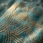 Sea Green Net Fabric with Gold Zari Work